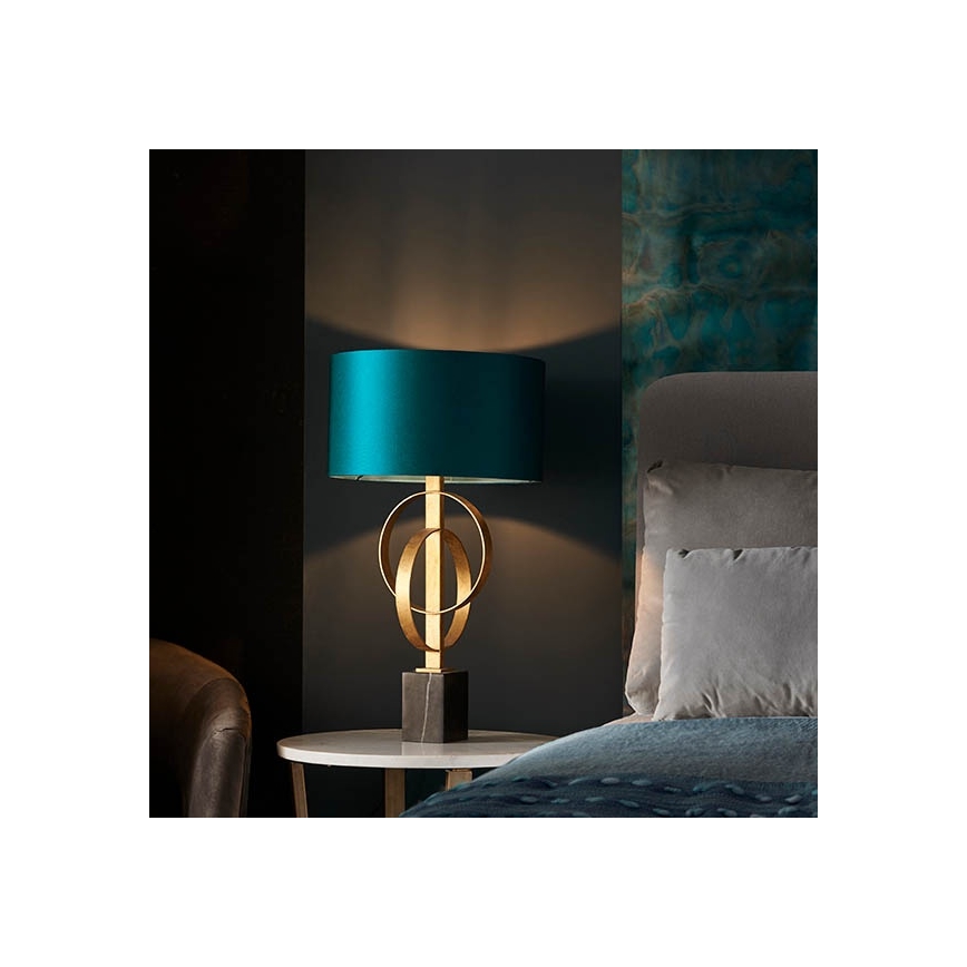 Endon 95221 - Tafellamp 1xE27/10W/230V blauw/messing/zwart