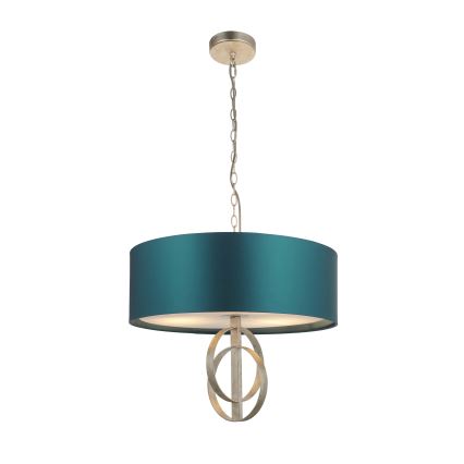 Endon 95224 - Hanglamp aan ketting 3xE27/10W/230V Ø 60 cm blauw/grijs