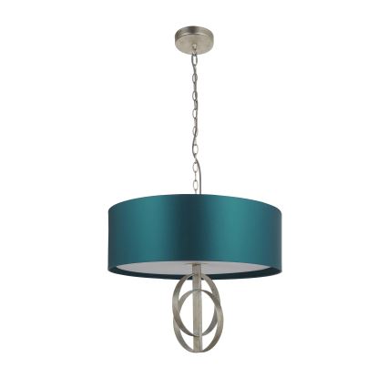 Endon 95224 - Suspension sur chaîne 3xE27/10W/230V Ø 60 cm bleu/gris