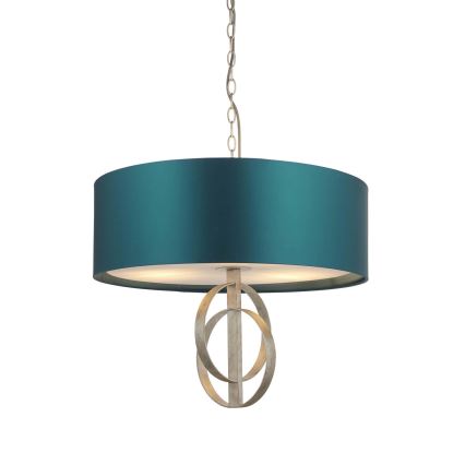 Endon 95224 - Suspension sur chaîne 3xE27/10W/230V Ø 60 cm bleu/gris