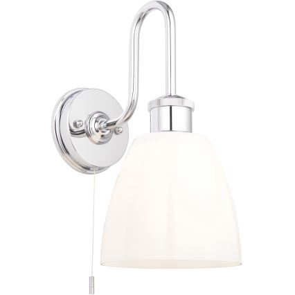 Endon 95506 - Badkamerwandlamp PIPER 1xE27/10W/230V IP44 glanzend chroom/wit