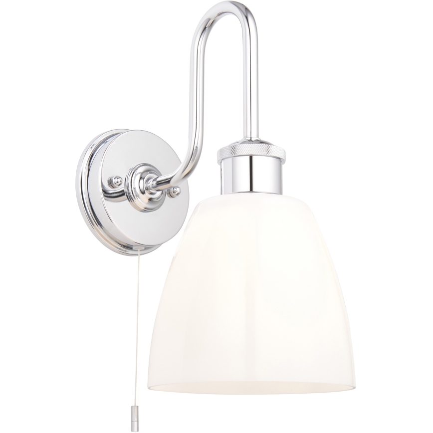 Endon 95506 - Badkamerwandlamp PIPER 1xE27/10W/230V IP44 glanzend chroom/wit