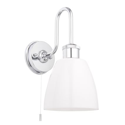 Endon 95506 - Badkamerwandlamp PIPER 1xE27/10W/230V IP44 glanzend chroom/wit