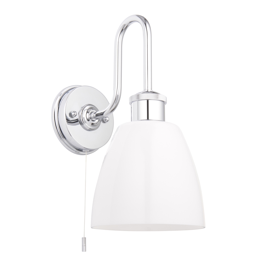 Endon 95506 - Badkamerwandlamp PIPER 1xE27/10W/230V IP44 glanzend chroom/wit