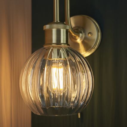 Endon 95507 - Badkamer wandlamp KENDALL 1xE27/10W/230V IP44 messing
