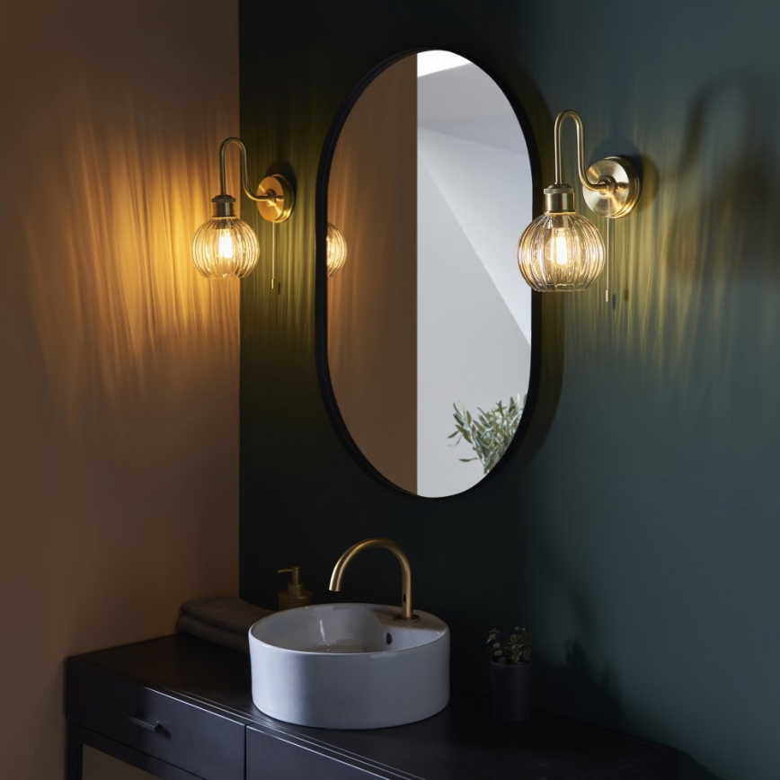 Endon 95507 - Badkamer wandlamp KENDALL 1xE27/10W/230V IP44 messing