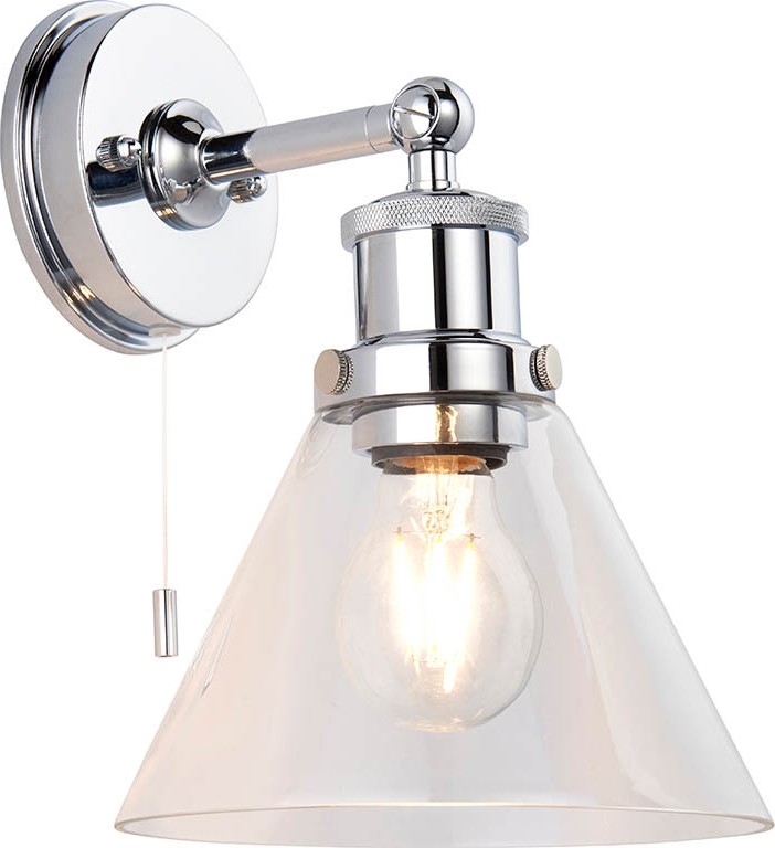 Endon 95513 - Applique spot murale pour salle de bains TOULON 1x E27/10 W/230 V IP44 finition chrome brillant