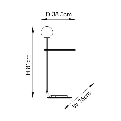 Endon 96713 - Lampadaire HALO 1xG9/3W/230V, noir/blanc