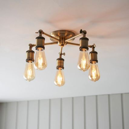 Endon 97244 - Spot HAL 5xE27/10W/230V laiton