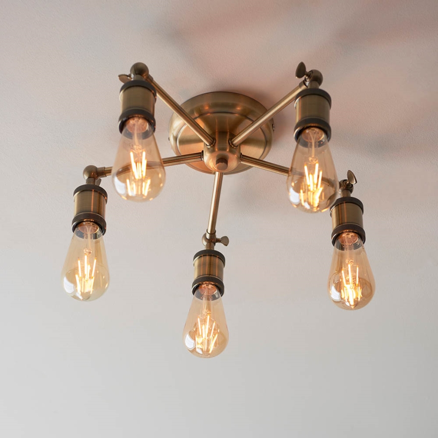 Endon 97244 - Spot HAL 5xE27/10W/230V laiton