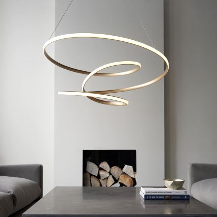 Endon 97639 - Dimbare LED-kroonluchter aan kabel TWIRL LED/88W/230V 3000K goudkleurig