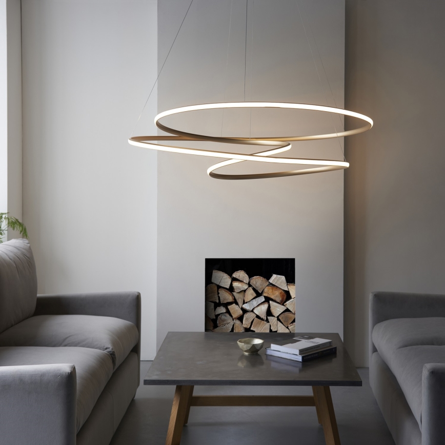 Endon 97645 - TWIRL LED-dimbare hanglamp aan kabel LED/131W/230V 3000K goudkleurig