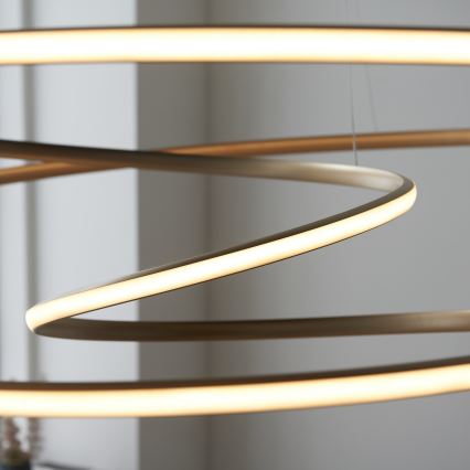 Endon 97645 - TWIRL LED-dimbare hanglamp aan kabel LED/131W/230V 3000K goudkleurig