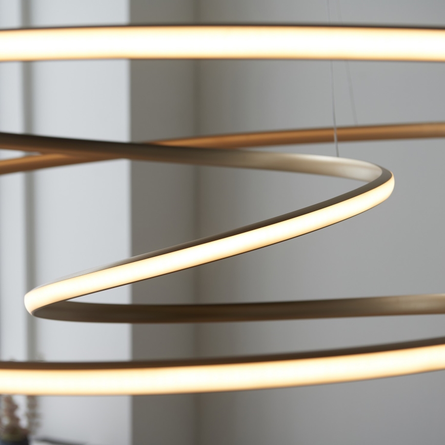 Endon 97645 - TWIRL LED-dimbare hanglamp aan kabel LED/131W/230V 3000K goudkleurig