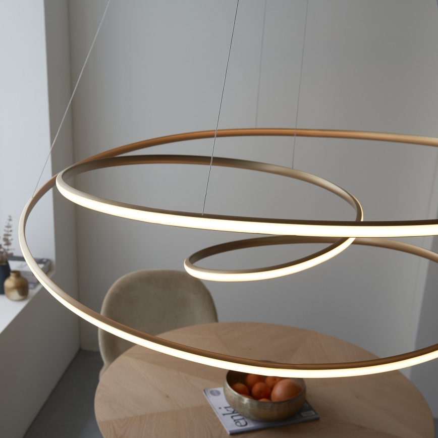 Endon 97645 - TWIRL LED-dimbare hanglamp aan kabel LED/131W/230V 3000K goudkleurig