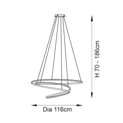 Endon 97645 - TWIRL LED-dimbare hanglamp aan kabel LED/131W/230V 3000K goudkleurig