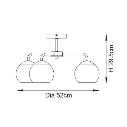 Endon 97971 - Plafonnier DIMPLE 3xE14/7W/230V, chrome brillant / gris fumé