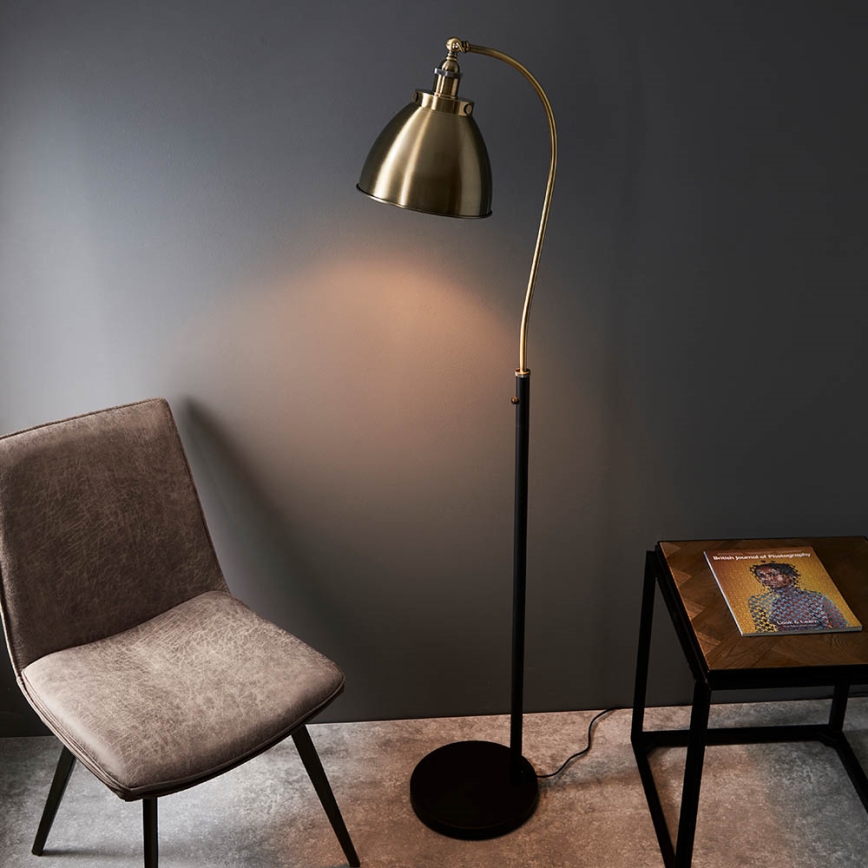 Endon 98748 - Lampadaire FRANKLIN 1xE27/10W/230V laiton/noir