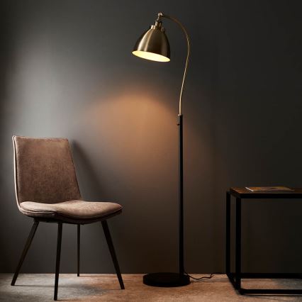 Endon 98748 - Vloerlamp FRANKLIN 1xE27/10W/230V messing/zwart