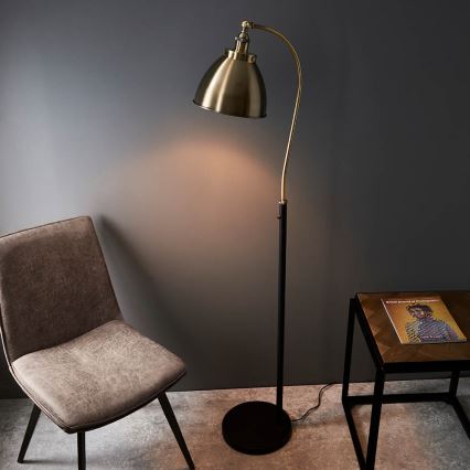 Endon 98748 - Vloerlamp FRANKLIN 1xE27/10W/230V messing/zwart