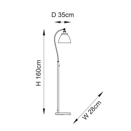 Endon 98753 - Vloerlamp FRANKLIN 1xE27/10W/230V mat chroom/antraciet