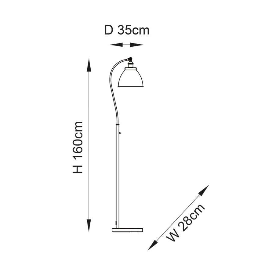 Endon 98753 - Vloerlamp FRANKLIN 1xE27/10W/230V mat chroom/antraciet