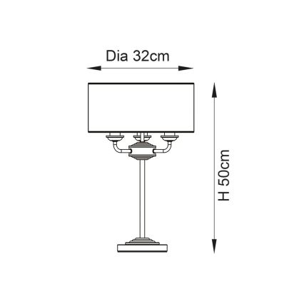 Endon 98932 - Tafellamp HIGHCLERE 3xE14/18W/230V wit/messing Ø 32 cm