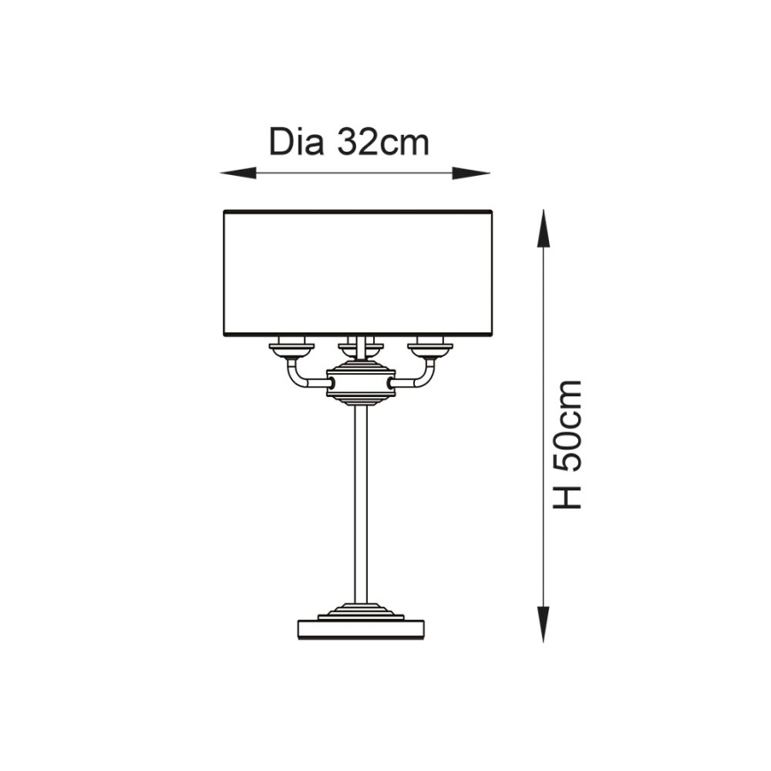 Endon 98932 - Tafellamp HIGHCLERE 3xE14/18W/230V wit/messing Ø 32 cm