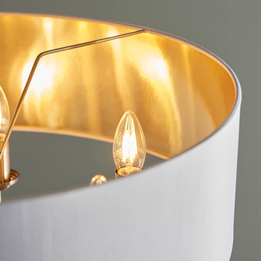 Endon 98933 - Hanglamp aan een ketting HIGHCLERE 6xE14/40W/230V wit/messing