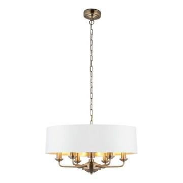 Endon 98933 - Suspension chaîne HIGHCLERE 6xE14/40W/230V blanc/laiton