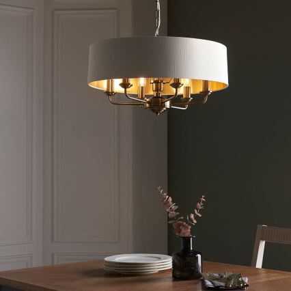 Endon 98933 - Suspension chaîne HIGHCLERE 6xE14/40W/230V blanc/laiton