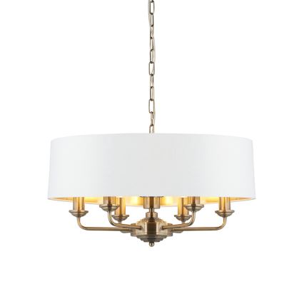 Endon 98933 - Suspension chaîne HIGHCLERE 6xE14/40W/230V blanc/laiton