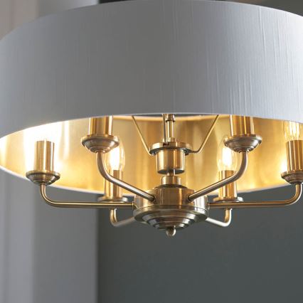 Endon 98933 - Suspension chaîne HIGHCLERE 6xE14/40W/230V blanc/laiton