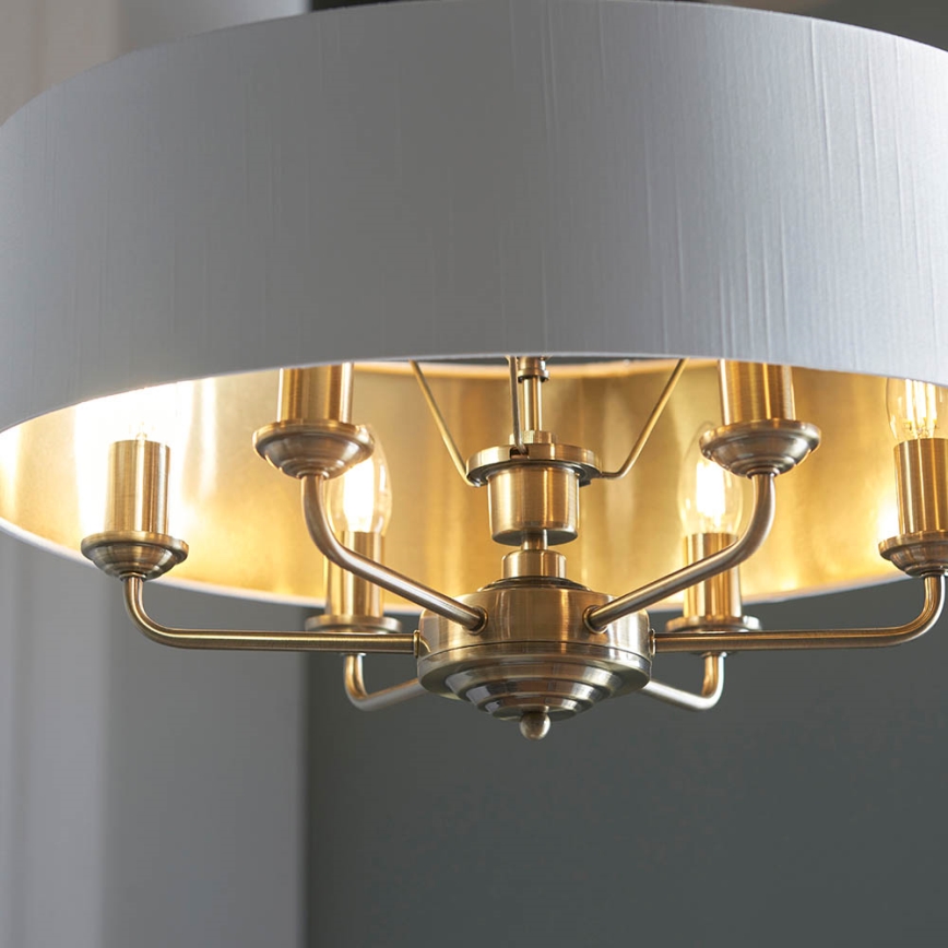 Endon 98933 - Suspension chaîne HIGHCLERE 6xE14/40W/230V blanc/laiton