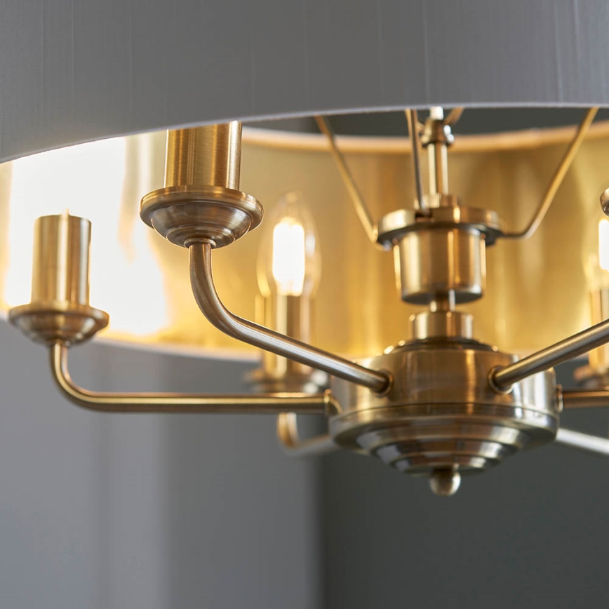 Endon 98933 - Suspension chaîne HIGHCLERE 6xE14/40W/230V blanc/laiton