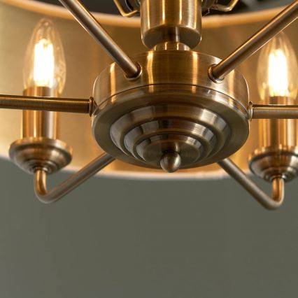 Endon 98933 - Suspension chaîne HIGHCLERE 6xE14/40W/230V blanc/laiton
