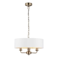 Endon 98934 - Hanglamp aan een ketting HIGHCLERE 3xE14/40W/230V wit/messing