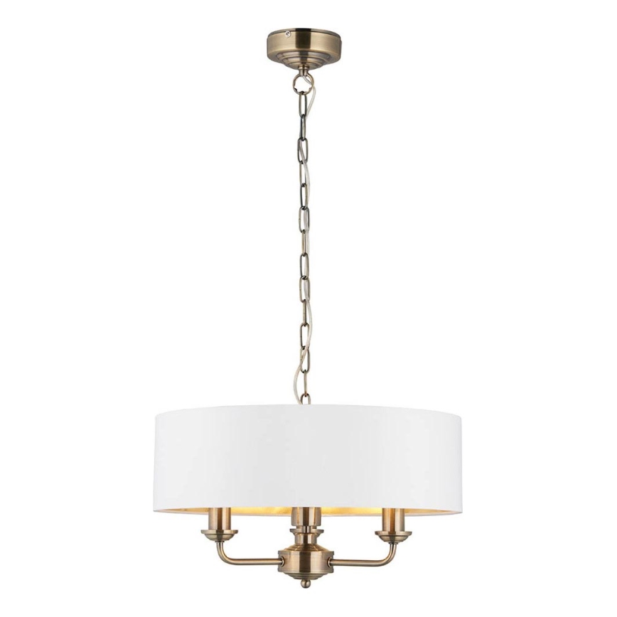 Endon 98934 - Suspension chaîne HIGHCLERE 3xE14/40W/230V blanc/laiton