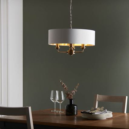 Endon 98934 - Suspension chaîne HIGHCLERE 3xE14/40W/230V blanc/laiton