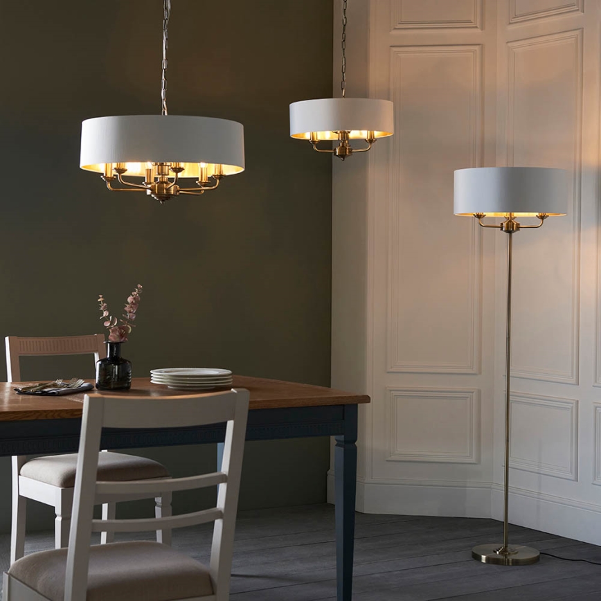 Endon 98934 - Suspension chaîne HIGHCLERE 3xE14/40W/230V blanc/laiton