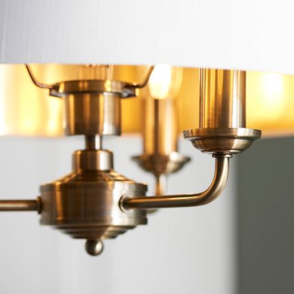 Endon 98934 - Suspension chaîne HIGHCLERE 3xE14/40W/230V blanc/laiton
