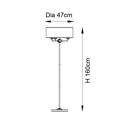 Endon 98935 - Staande Lamp HIGHCLERE 3xE14/40W/230V wit/messing diameter 47 cm