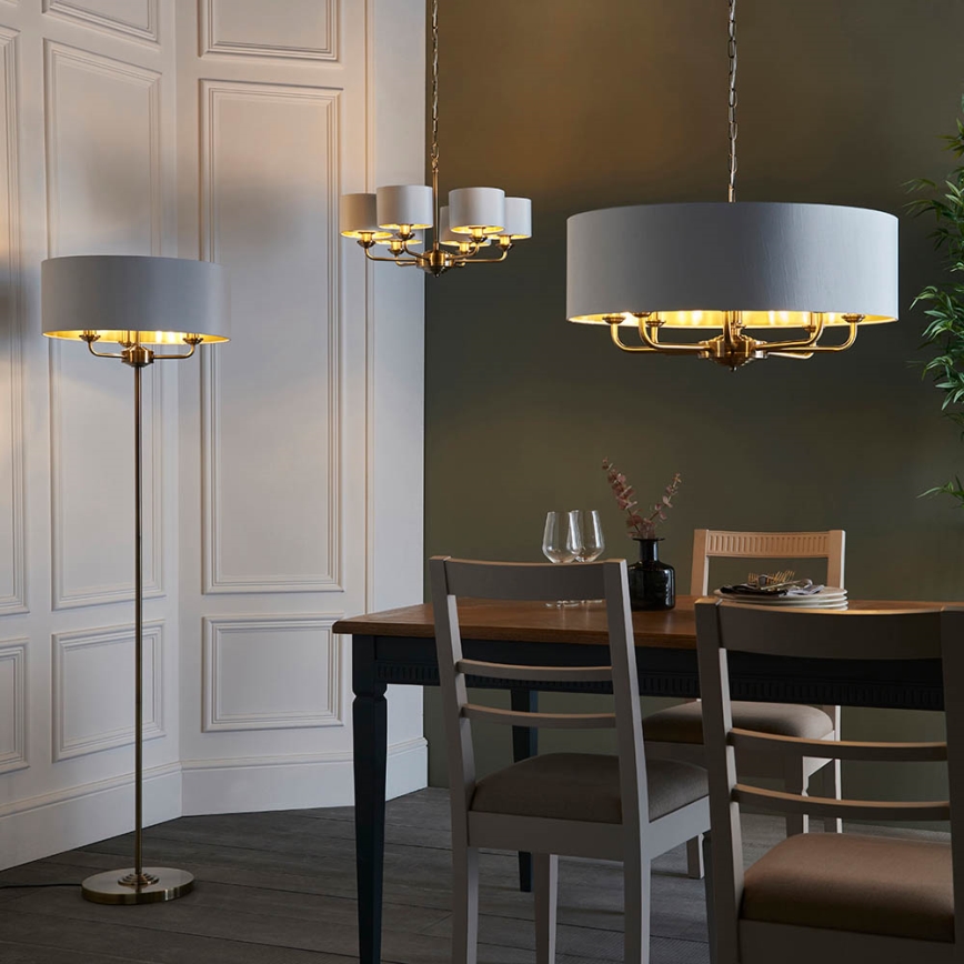 Endon 98936 - Hanglamp aan een ketting HIGHCLERE 6xE14/28W/230V wit/messing