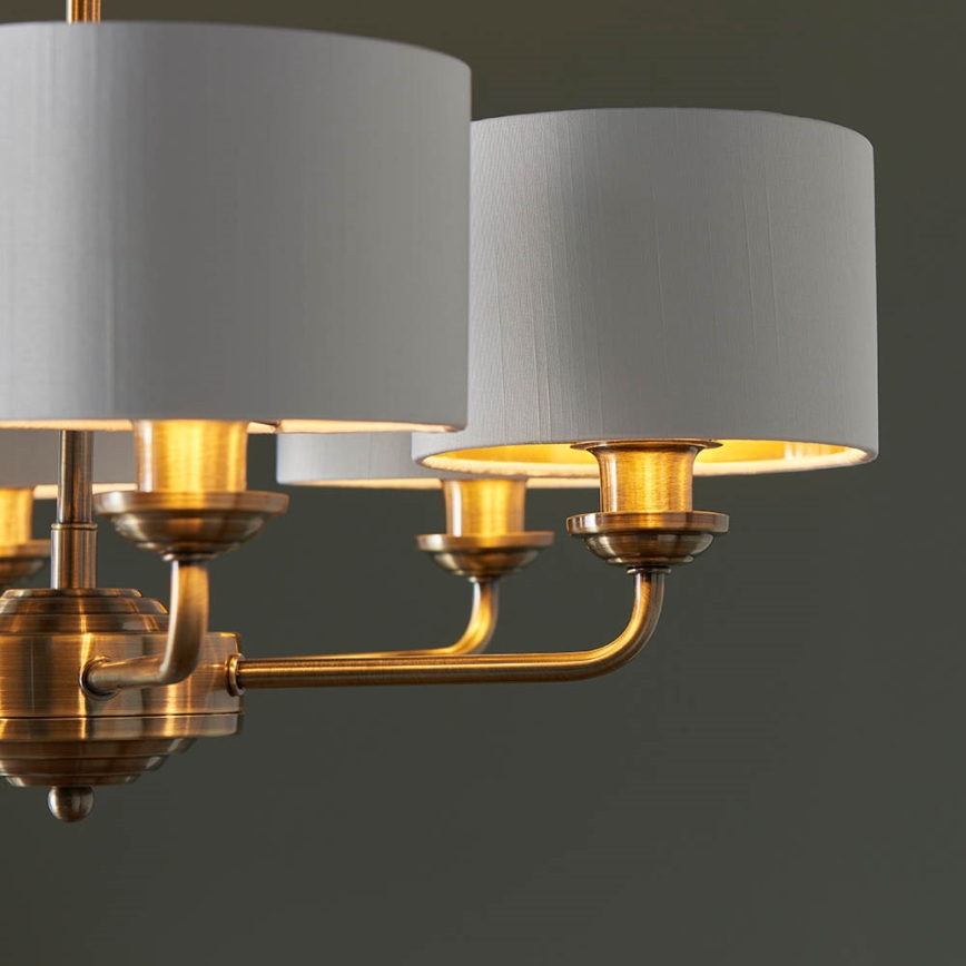 Endon 98936 - Suspension chaîne HIGHCLERE 6xE14/28W/230V blanc/laiton