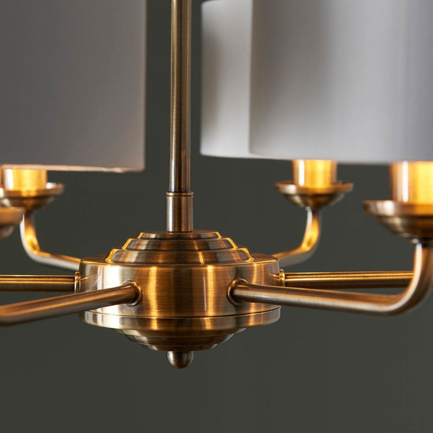 Endon 98936 - Suspension chaîne HIGHCLERE 6xE14/28W/230V blanc/laiton