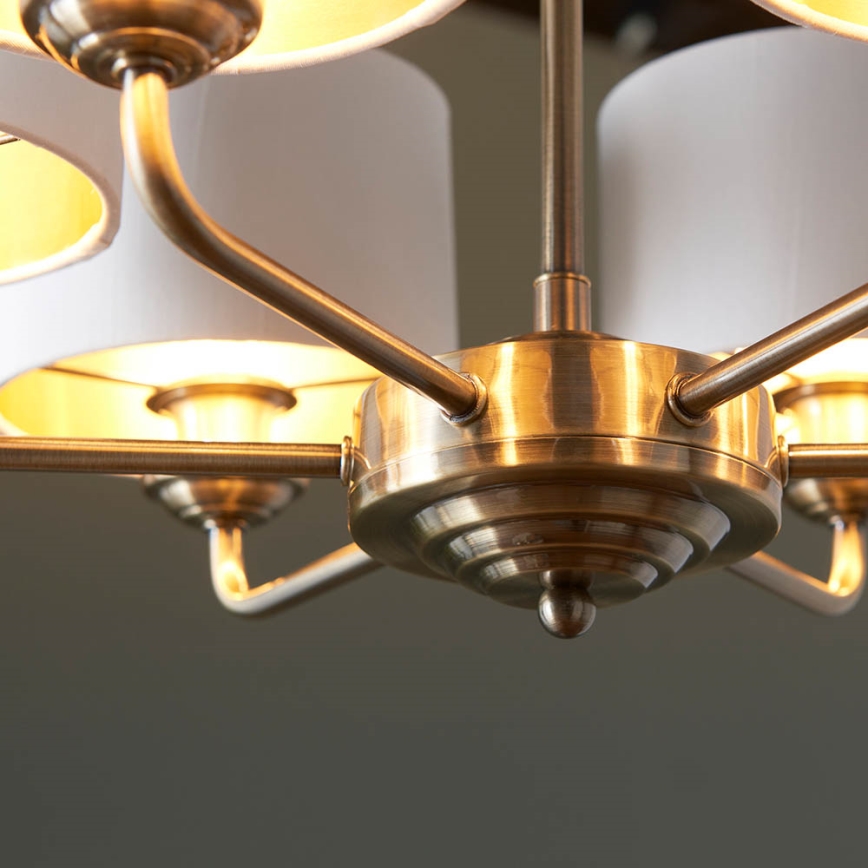 Endon 98936 - Suspension chaîne HIGHCLERE 6xE14/28W/230V blanc/laiton