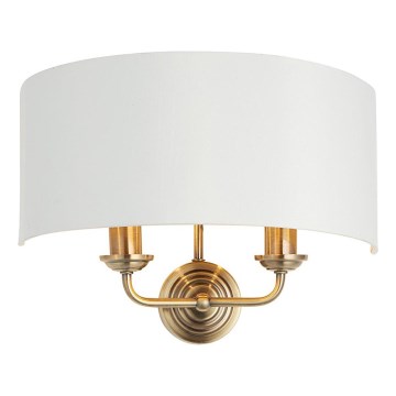 Endon 98937 - Applique murale HIGHCLERE 2xE14/40W/230V blanc/laiton