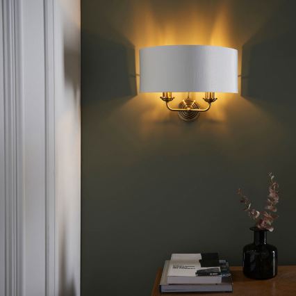 Endon 98937 - Wandlamp HIGHCLERE 2xE14/40W/230V wit/messing