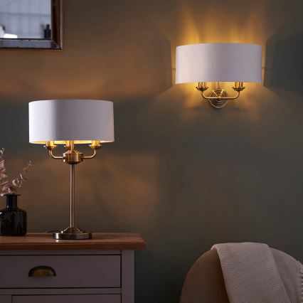 Endon 98937 - Wandlamp HIGHCLERE 2xE14/40W/230V wit/messing