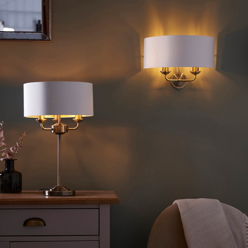 Endon 98937 - Wandlamp HIGHCLERE 2xE14/40W/230V wit/messing